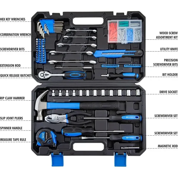 180PCS Socket Wrench Tool Set Auto Repair Hand Tools Combination Kit Storage Case DIY Equipment Corrosion Resistant Non-Slip - Image 3