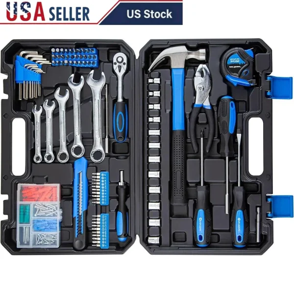 180PCS Socket Wrench Tool Set Auto Repair Hand Tools Combination Kit Storage Case DIY Equipment Corrosion Resistant Non-Slip